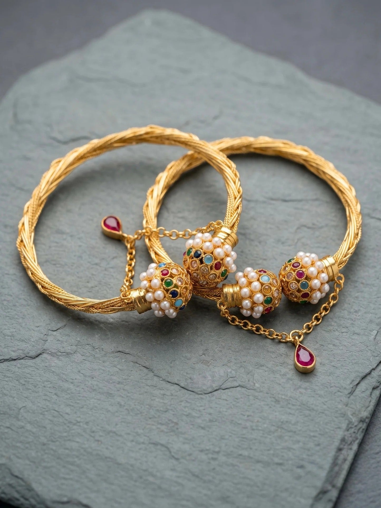 Golden-Orya Jewellery Bangle Set-Multi B15