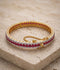 Orya Jewellery Zircon Gold Bangle-Ruby Red B18