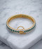 Orya Jewellery Zircon Gold Bangle-Emerald Green B19