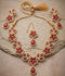 Orya Jewellery Zircon Flower Teardrop Jewellery Set-Ruby Red S23