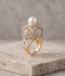 Orya Jewellery Adjustable Zircon Crest Ring-Pearl R15