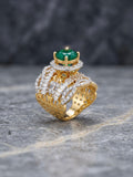 Orya Jewellery Adjustable Zircon Ring-Emerald Green R33
