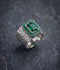 Orya Jewellery Adjustable Silver Ring-Emerald Green R47