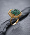 Orya Jewellery Adjustable Zircon Gold Ring-Emerald Green R27