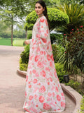 White and Pink-Chandan Nagri Lawn Cotton Embroidered Stitched 3-Piece Suit-Rumie Voil