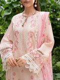 Pink-Chandan Nagri Lawn Cotton Embroidered Stitched 3-Piece Suit-Ashen Grace