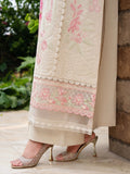 Cream and Pink-Chandan Nagri Lawn Cotton Embroidered Stitched 3-Piece Suit-Eclipse Veil