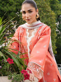 Peach-Chandan Nagri Lawn Cotton Embroidered Stitched 3-Piece Suit-Elina Aura
