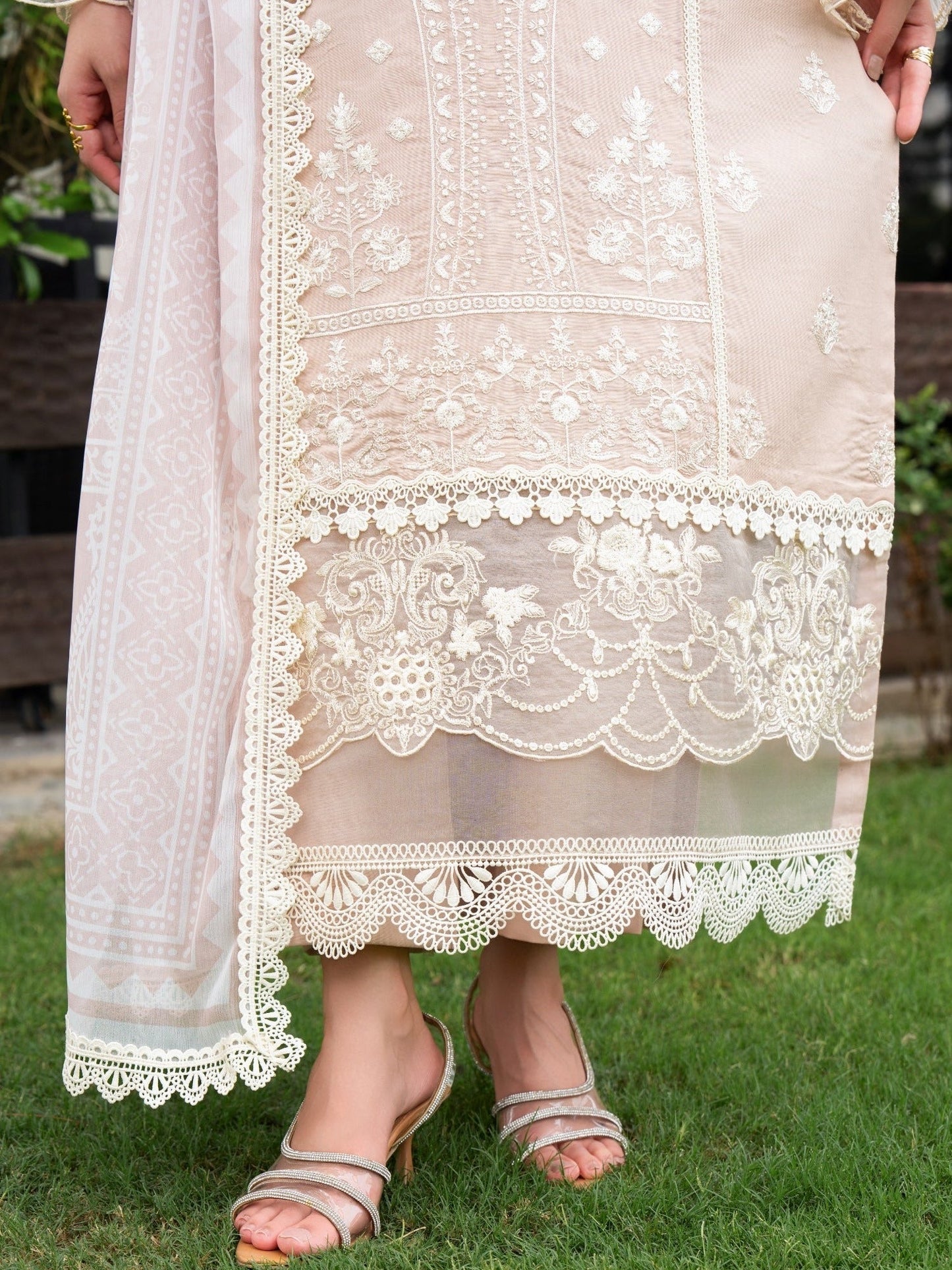 Pink-Chandan Nagri Lawn Cotton Embroidered Stitched 3-Piece Suit-Paradise tale