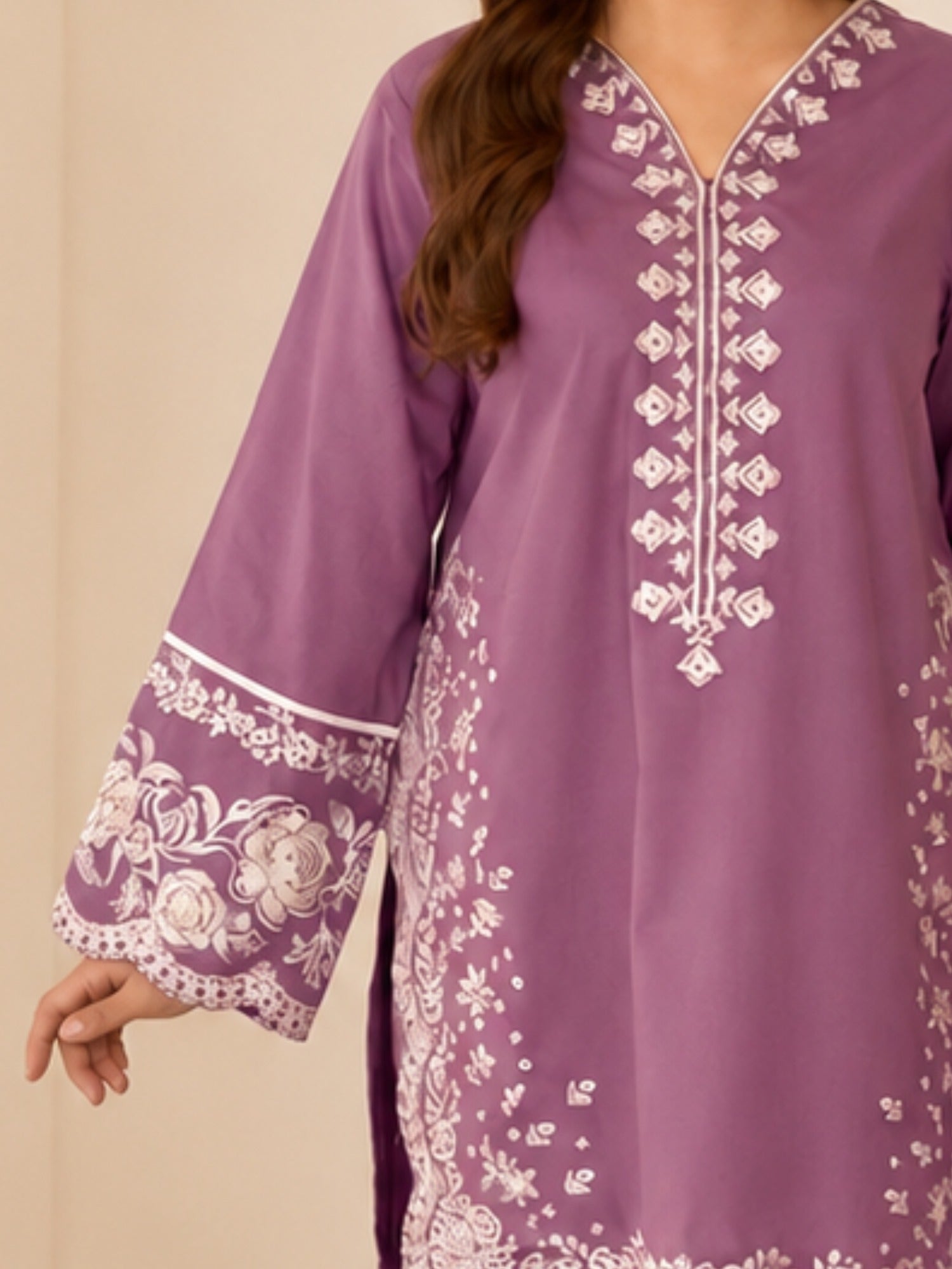 Alina Lime Lawn Embroidered Stitched 3-Piece Suit-Sara