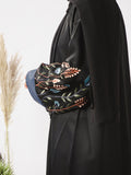 Black and Blue-Nourah Nida Embroidered Abaya-Tabassum