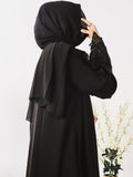 Black-Nourah Nida Embellished Abaya-Zara