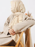 Beige-Nourah Nida Abaya-Zimal