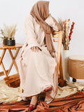 Beige-Nourah Nida Abaya-Mina