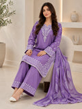 Alina Lime Lawn Embroidered Stitched 3-Piece Suit-Voilet Hoor