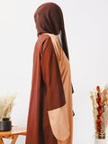 Brown and Peach-Nourah Nida Abaya-Sahra