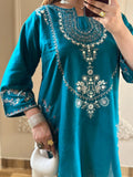 Tehzeeb Libas Lawn Embroidered Stitched 2-Piece Suit-Zirwa