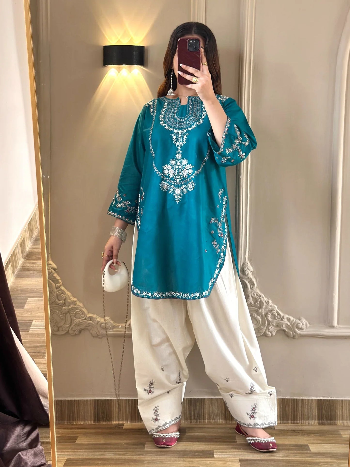 Tehzeeb Libas Lawn Embroidered Stitched 2-Piece Suit-Zirwa