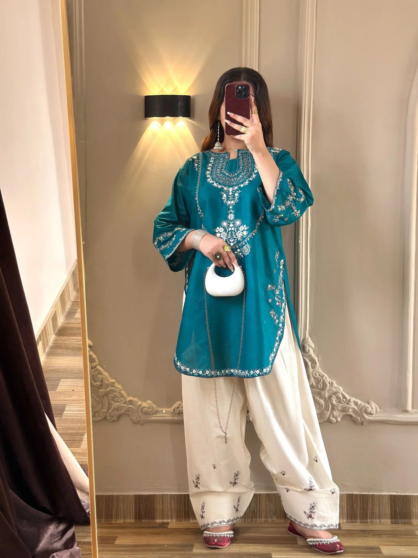 Tehzeeb Libas Lawn Embroidered Stitched 2-Piece Suit-Zirwa
