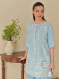 Blue-Tehzeeb Libas Lawn Embroidered Stitched 3-Piece Suit-Soraya Sky