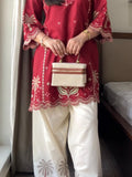 Tehzeeb Libas Lawn Embroidered Stitched 2-Piece Suit-Saba