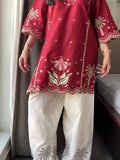 Tehzeeb Libas Lawn Embroidered Stitched 2-Piece Suit-Saba