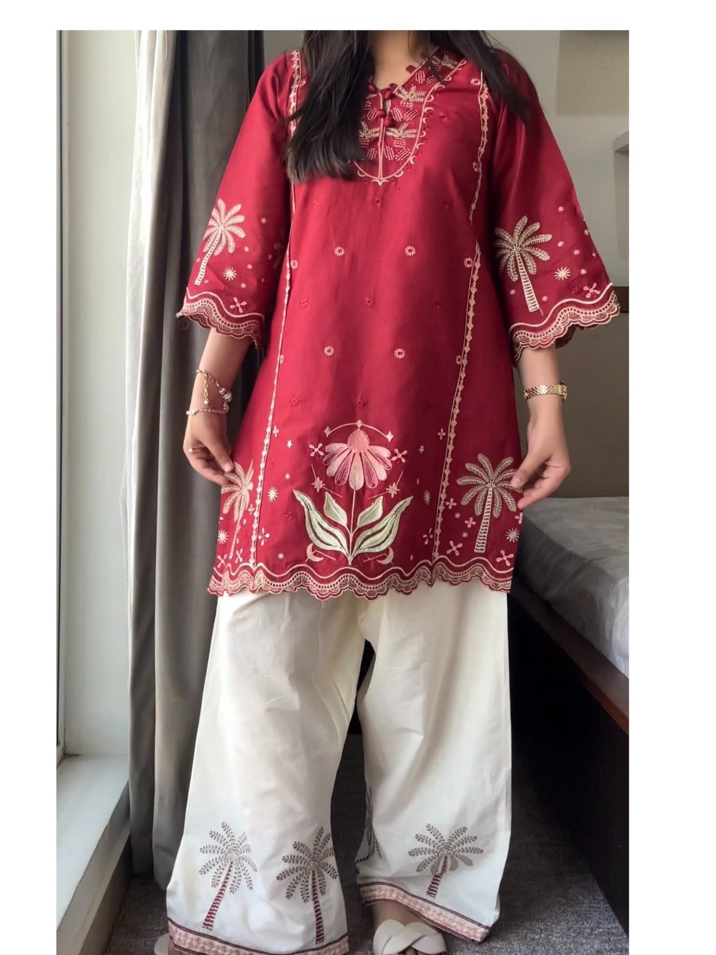 Tehzeeb Libas Lawn Embroidered Stitched 2-Piece Suit-Saba