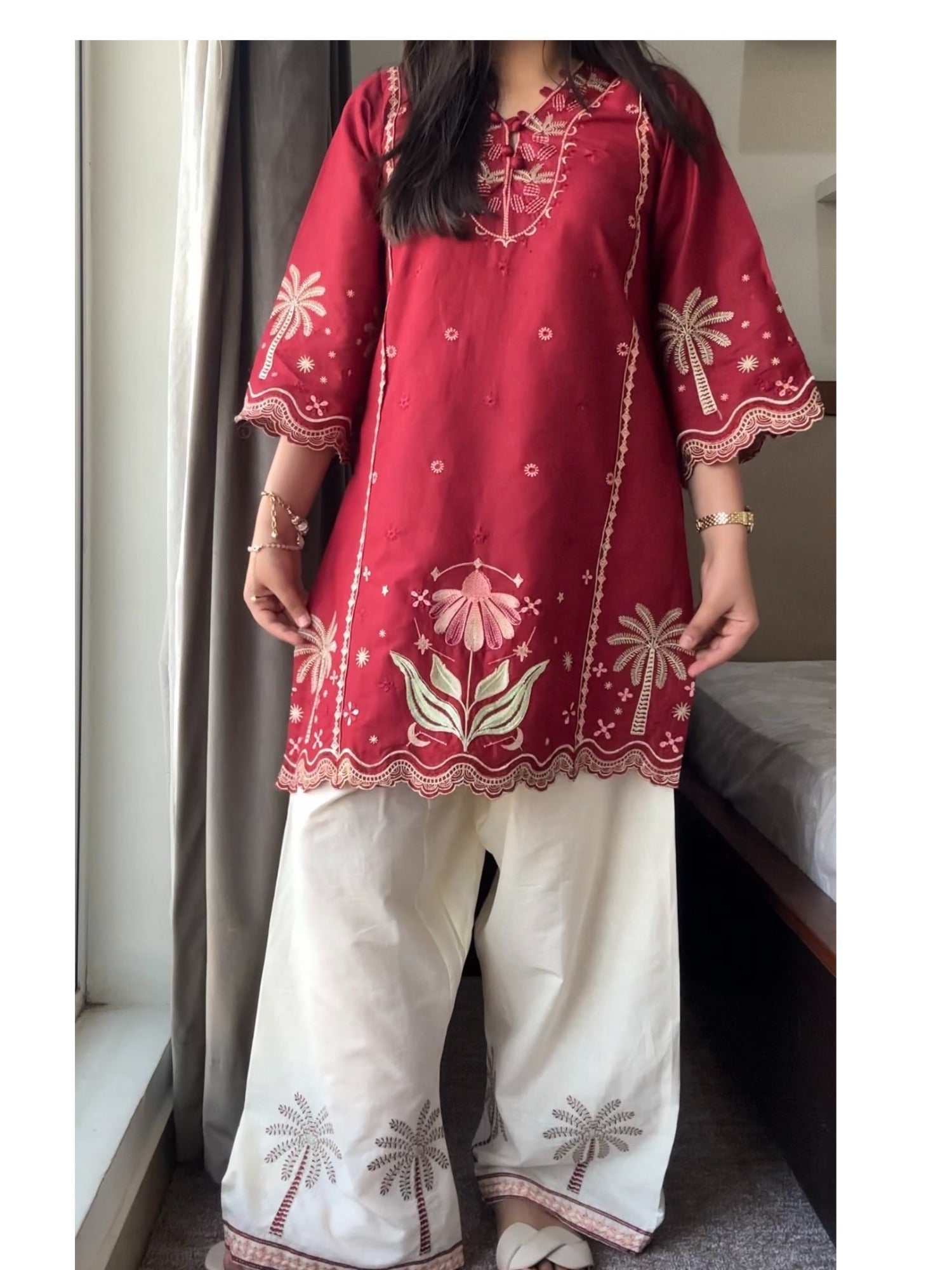 Tehzeeb Libas Lawn Embroidered Stitched 2-Piece Suit-Saba