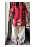 Tehzeeb Libas Lawn Embroidered Stitched 2-Piece Suit-Saba