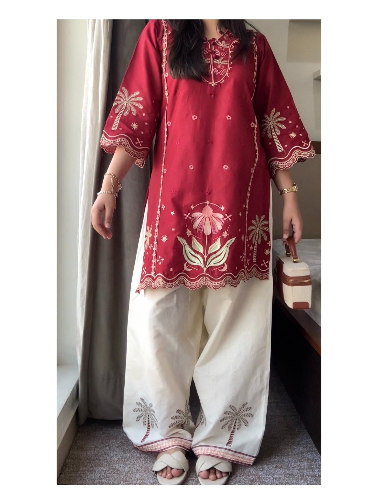 Tehzeeb Libas Lawn Embroidered Stitched 2-Piece Suit-Saba