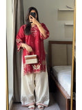 Tehzeeb Libas Lawn Embroidered Stitched 2-Piece Suit-Saba