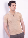 Beige - Salaar Clothing Cotton Textured Polo Shirt-Off white