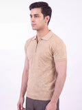 Beige - Salaar Clothing Cotton Textured Polo Shirt-Off white