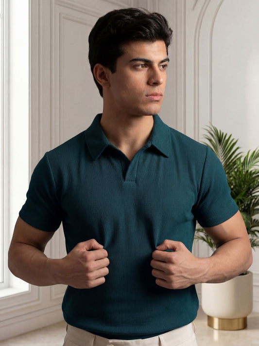 Green Salaar Clothing Cotton Polo Shirt-Zinc