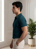 Green Salaar Clothing Cotton Polo Shirt-Zinc