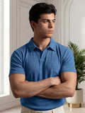 Sky Blue-Salaar Clothing Cotton Ribbed Polo Shirts-Sky Blue