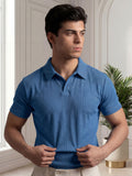 Sky Blue-Salaar Clothing Cotton Ribbed Polo Shirts-Sky Blue