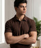 Salaar Clothing Cotton Polo Shirt-Chocolate Brown