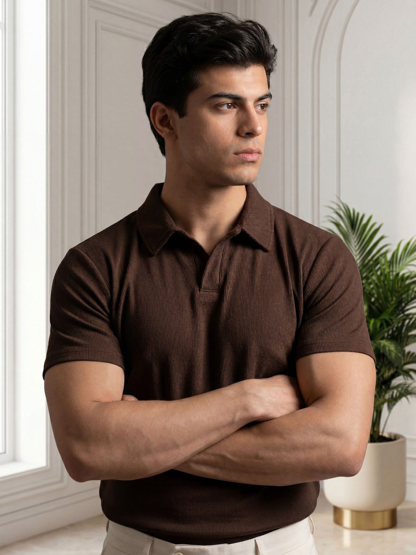 Brown - Salaar Clothing Cotton Polo Shirt-Chocolate brown
