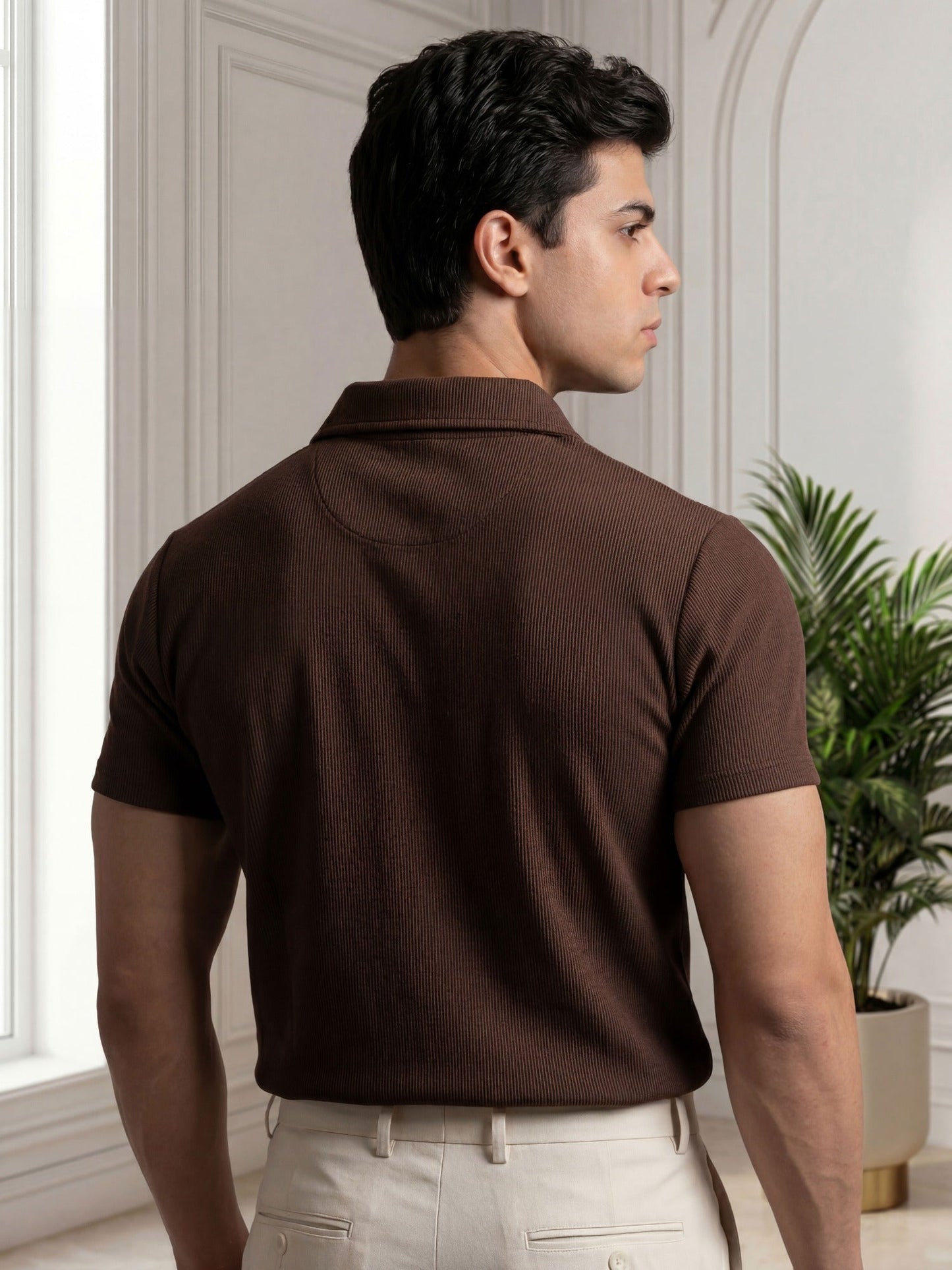 Brown - Salaar Clothing Cotton Polo Shirt-Chocolate brown