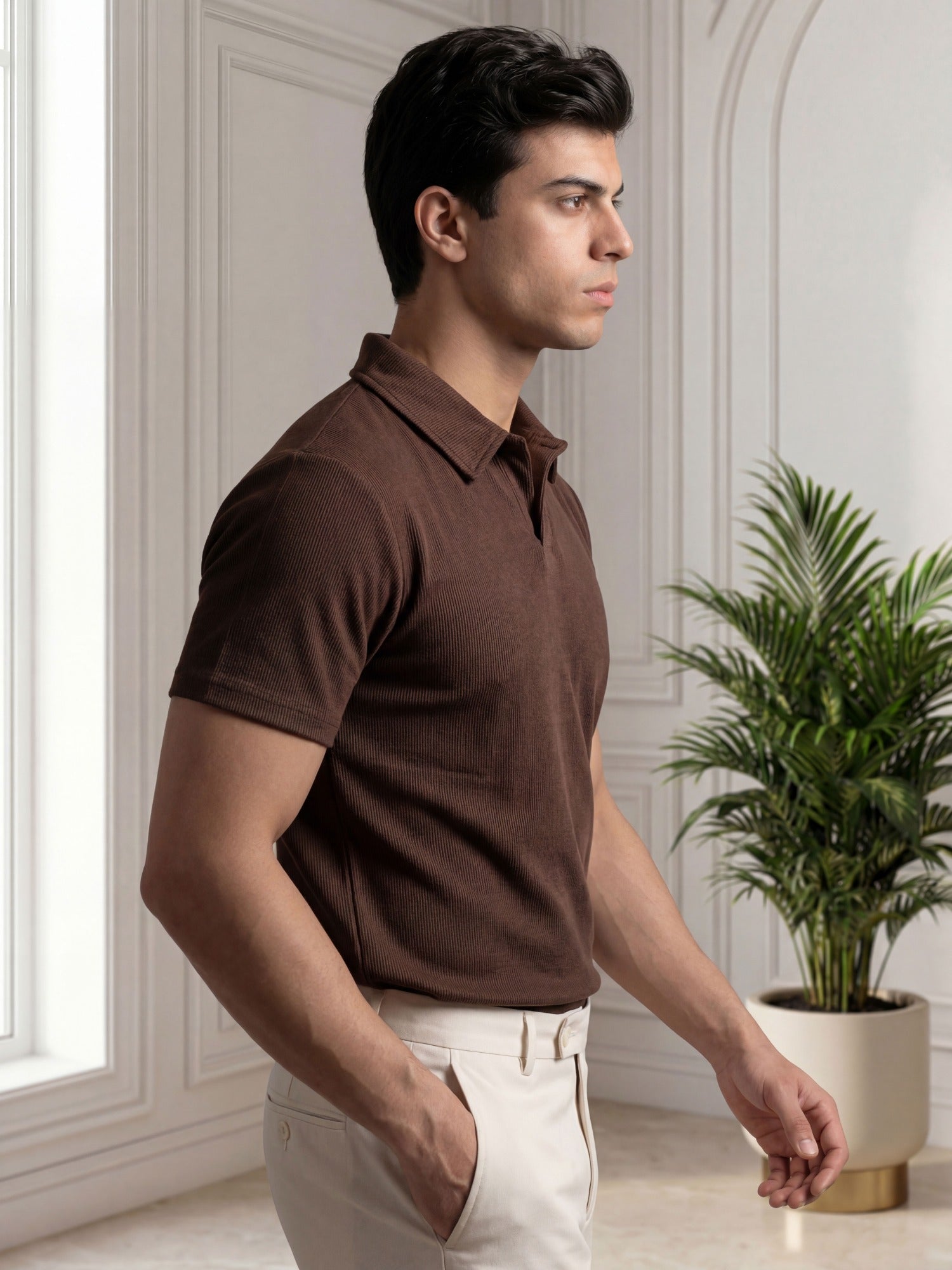 Brown - Salaar Clothing Cotton Polo Shirt-Chocolate brown