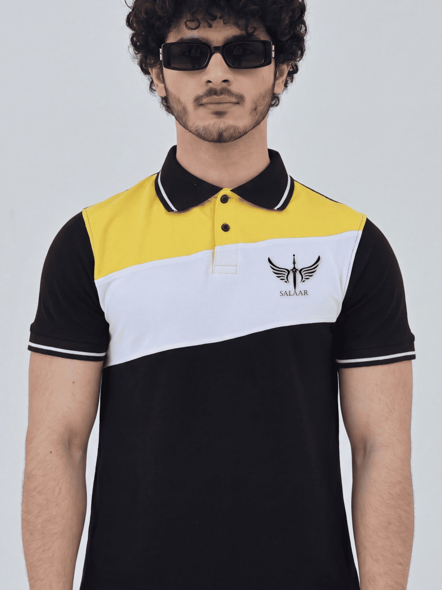 Black-Salaar Clothing Pique Cotton Polo Shirt-Eclipse Trio Basic Polo