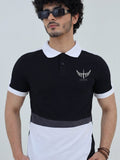 Black -Salaar Clothing Pique Cotton Polo Shirt-Storm Fade Basic Polo