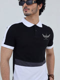 Black -Salaar Clothing Pique Cotton Polo Shirt-Storm Fade Basic Polo
