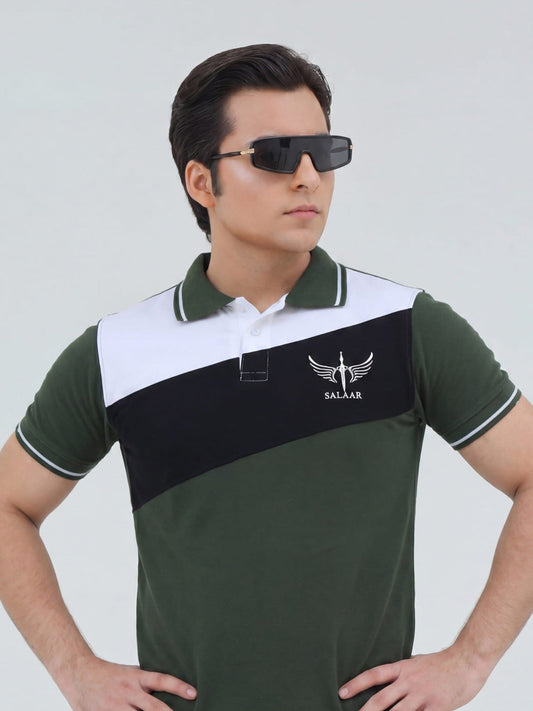 Green- Salaar Clothing Pique Cotton Polo Shirt-Arctic Moss Basic Polo