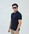 Salaar Clothing Cotton Textured Polo Shirt-Navy Blue