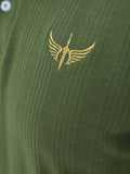 Salaar Clothing Cotton Knitted Polo Shirt-Olive Green