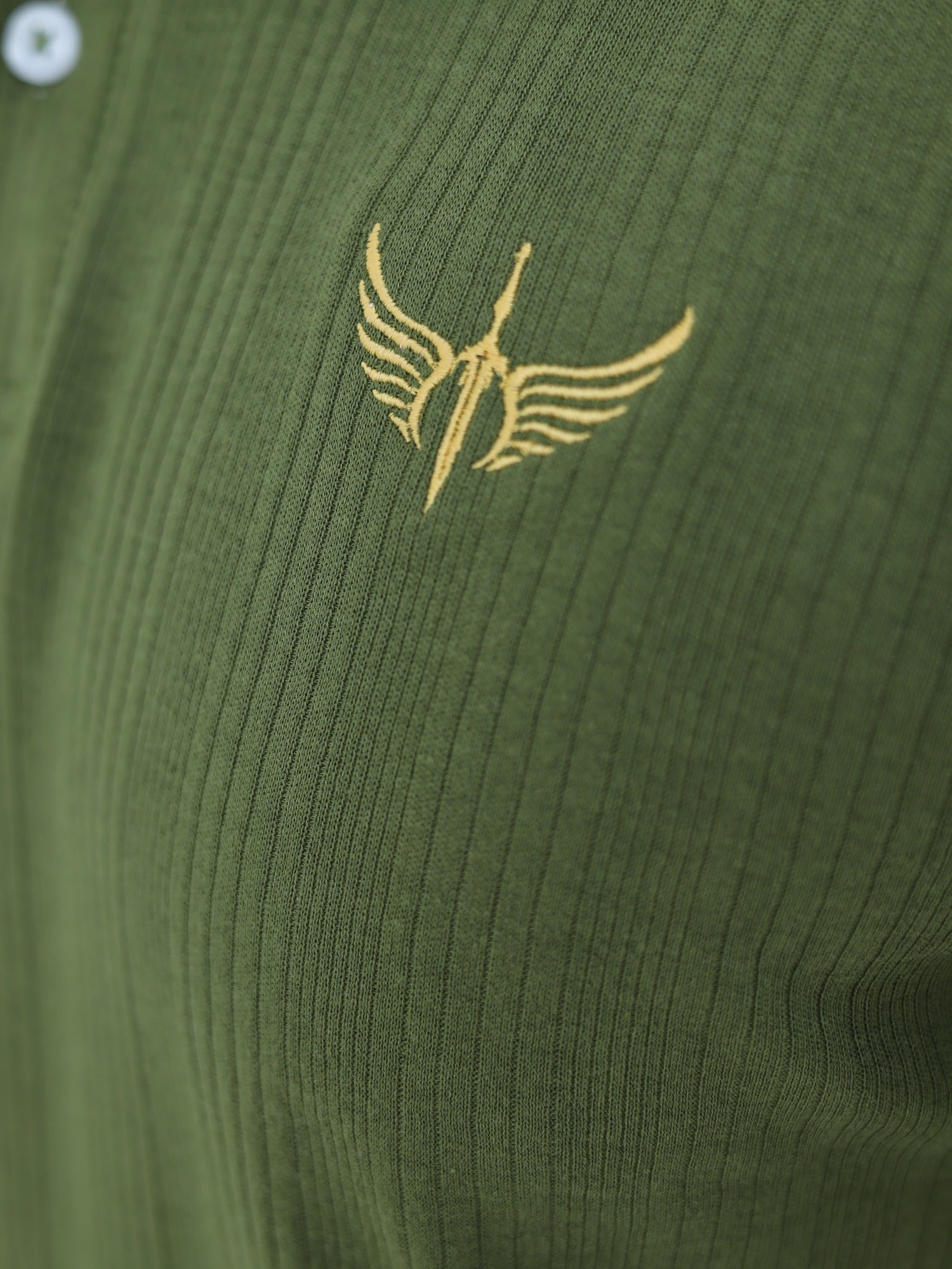 Salaar Clothing Cotton Knitted Polo Shirt-Olive Green