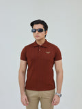Salaar Clothing Cotton Knitted Polo Shirt-Chocolate Brown