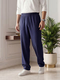 Salaar Clothing Baggy Fit Micro Stretch Trouser-Navy Blue